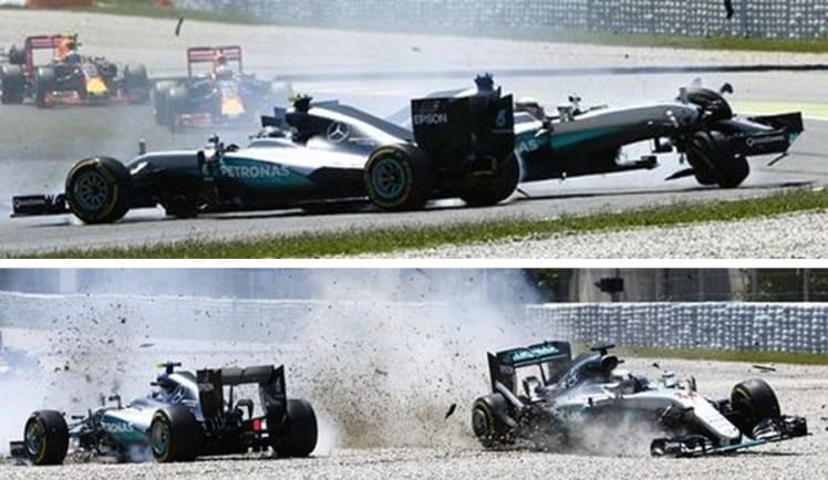 F1 GP Catalunya 2016 - Crash Hamilton vs Rosberg