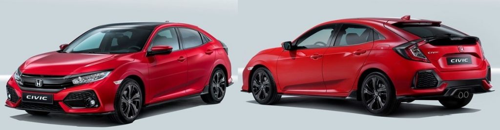 Honda Civic Turbo Hatchback 2017 - Front Rear sides