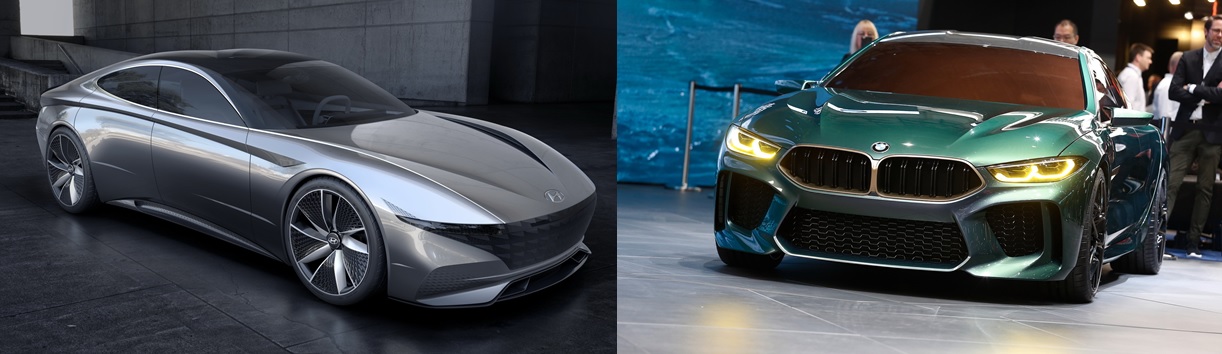 Hyundai Le Fil Rouge and BMW M8 Gran Coupe