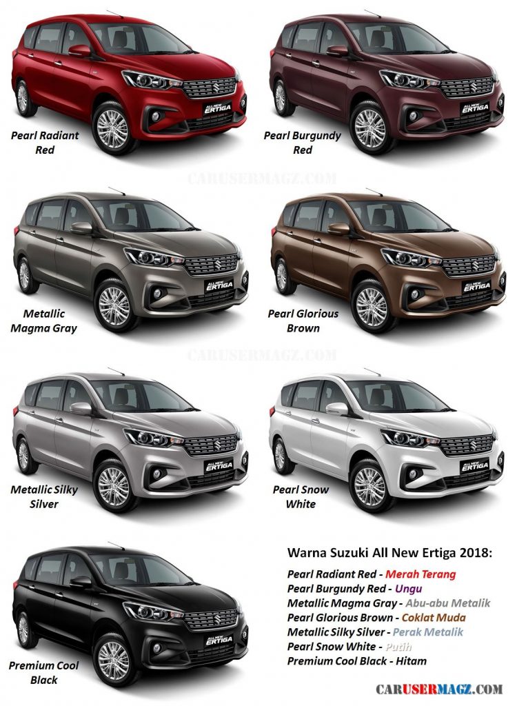 Pilihan Warna Suzuki Ertiga 2018 Generasi kedua