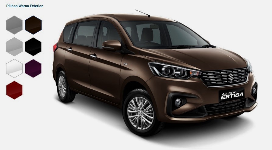 Warna Suzuki All New Ertiga 2018 Indonesia - Generasi kedua