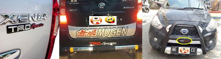 Kekonyolan Modifikasi Mobil orang Indonesia - Sticker Salah alamat