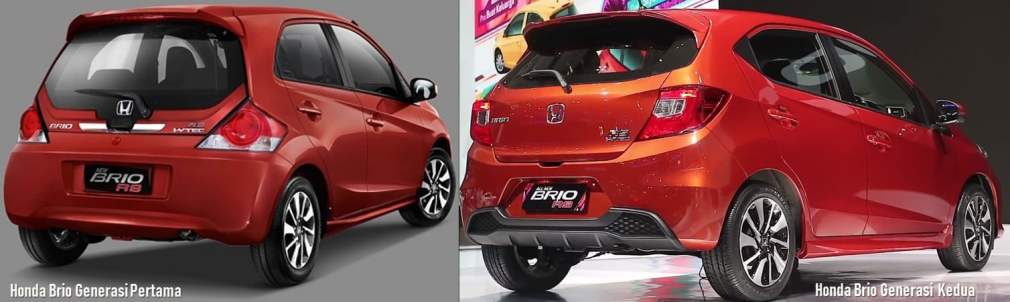 Penampakan Belakang Honda All New Brio 2018 vs Brio Lama
