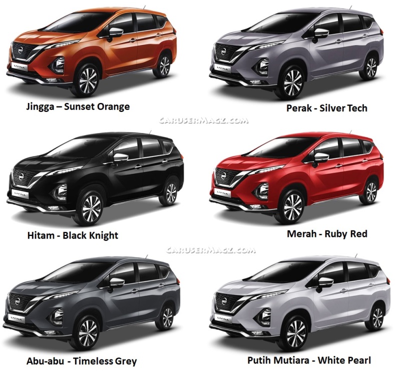 Pilihan warna Nissan Livina 2019 - Warna Orange jadi Hero Color