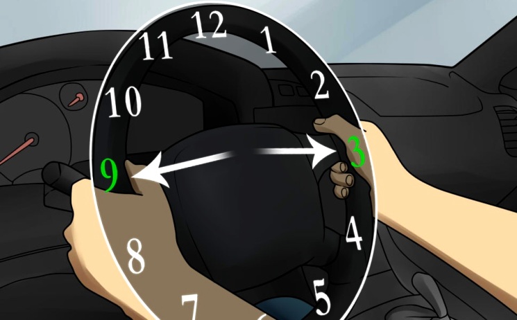 Posisi Memegang Setir - Metode 9-3