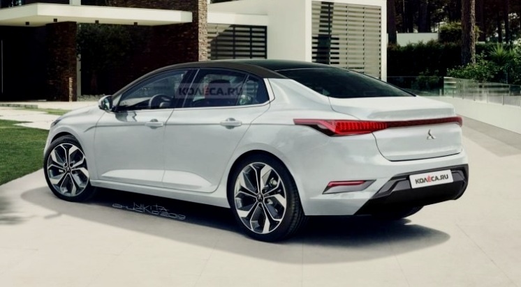 Mitsubishi Lancer Generasi Baru - reka digital tampak belakang