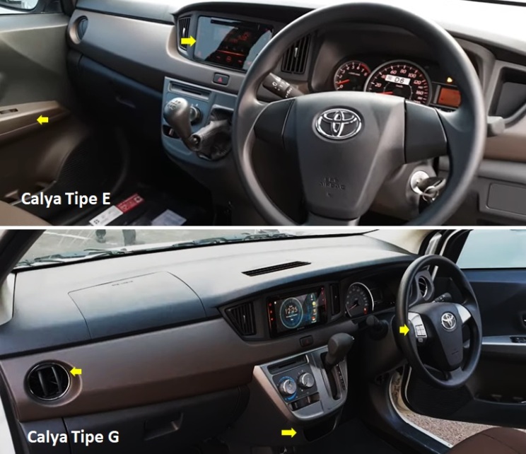 Beda Interior Calya 2019 Tipe E dan G