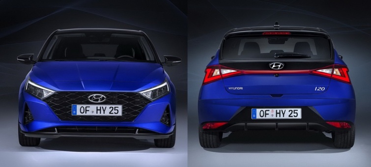 Hyundai i20 generasi baru 2020 - tampak depan dan belakang