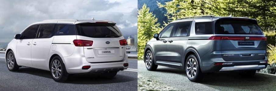 Kia Grand Sedona 2021 - Tampak Belakang Baru vs Lama