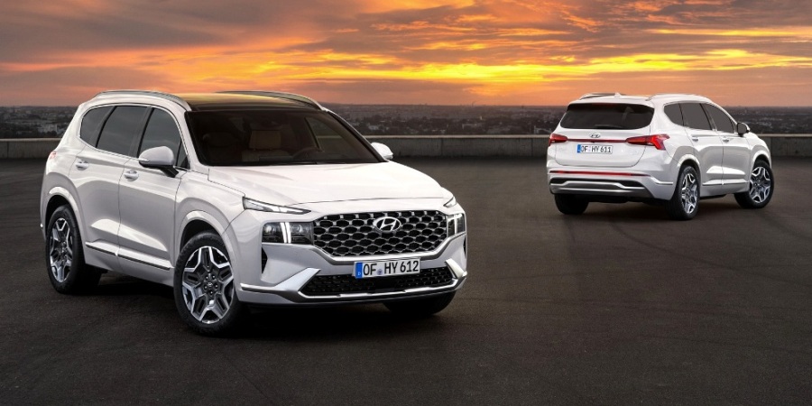 Hyundai Santa Fe Facelift 2021 - Front and Rear