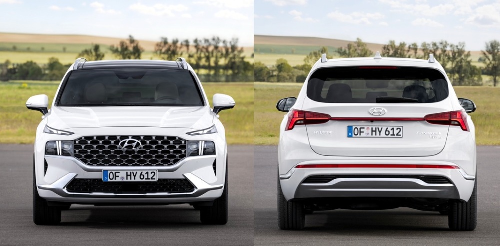 Hyundai Santa Fe Facelift 2021 - Tampak Depan dan Belakang
