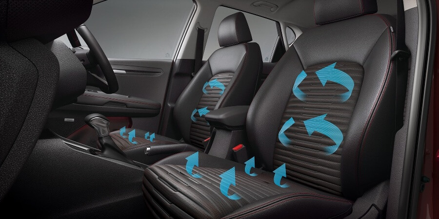 Kursi Kia Sonet dengan Jok Kulit Berventilasi