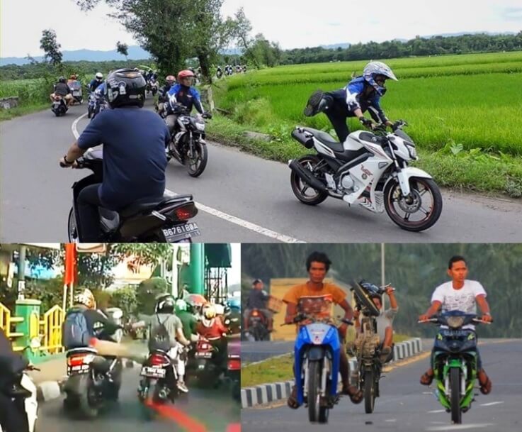 Genk Motor Arogan di Jalan saat Convoy
