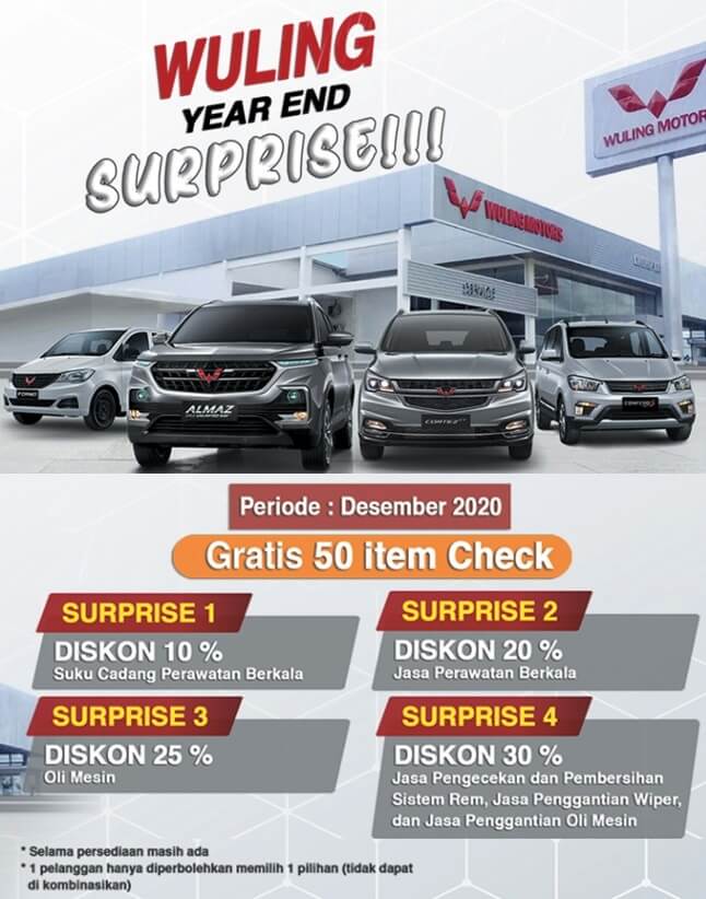 Promo Perawatan Mobil Wuling di akhir Tahun 2020