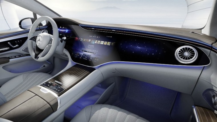 Dashboard Mercedes-Benz EQS dengan MBUX Hyperscreen