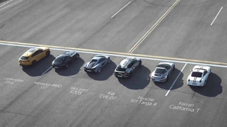 Drag race Kia EV6 GT Pecundangi Supercar Ferrari dan Lamboghini