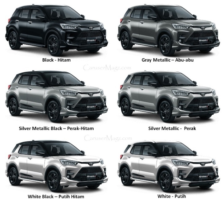 Pilihan Warna Mainstream - Toyota Raize 2021 Indonesia