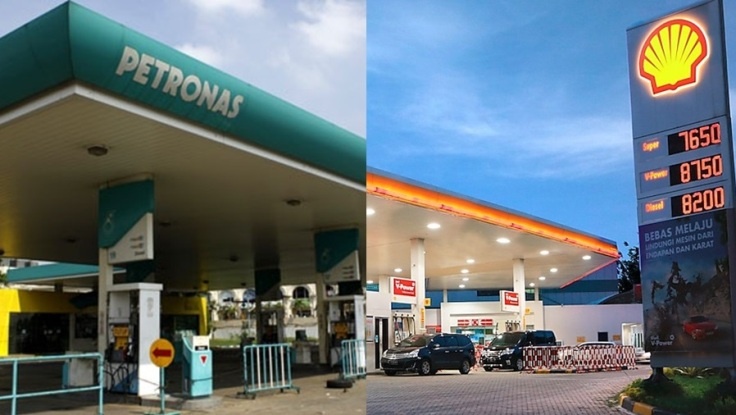 SPBU Petronas dan Shell di Indonesia