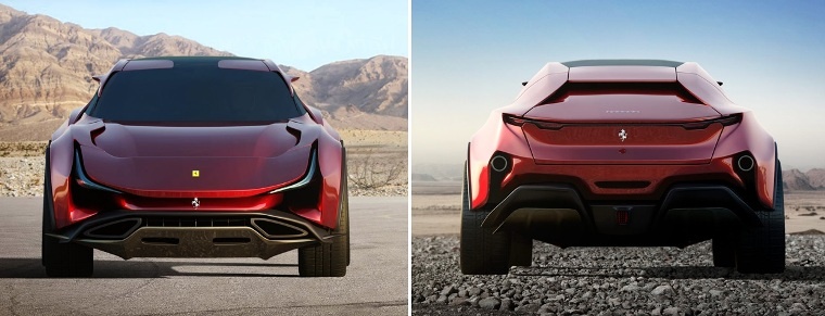 Render Super SUV Ferrari Simoom - Depan Belakang Atas