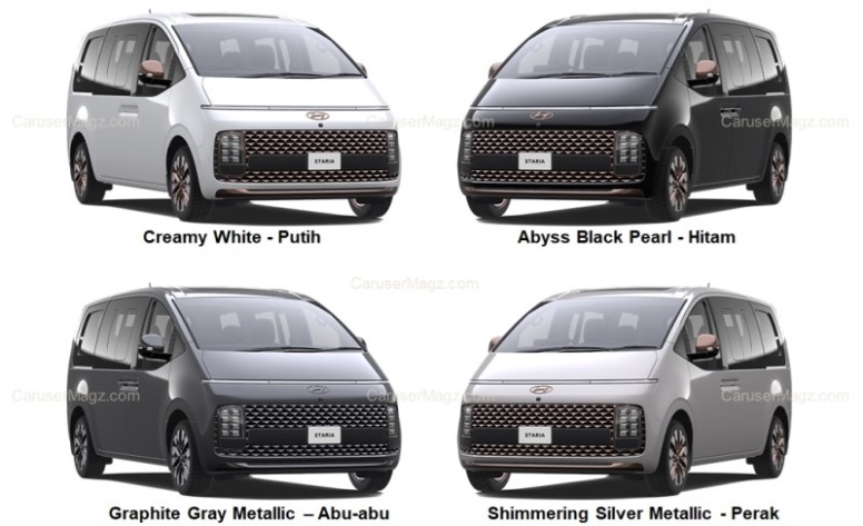 Pilihan Warna Hyundai Staria - 2021