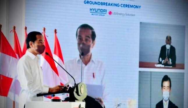 Jokowi resmikan pembangunan pabrik baterai EV hyundai