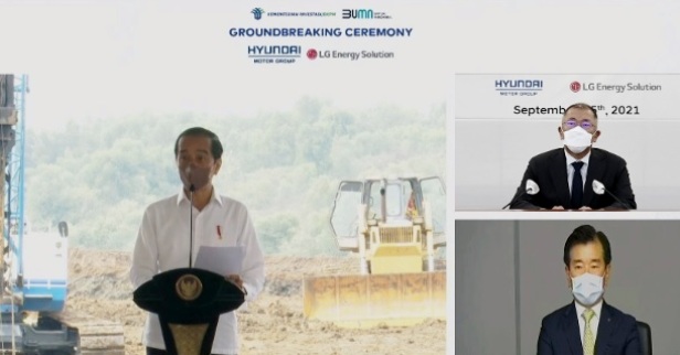 Presiden resmikan pembangunan pabrik baterai mobil listrik hyundai