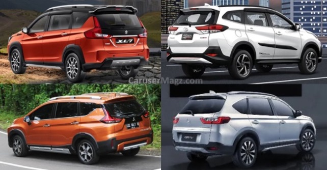 Komparasi Tampilan Belakang - All New BR-V vs Rush-Terios vs Xpander Cross vs XL7