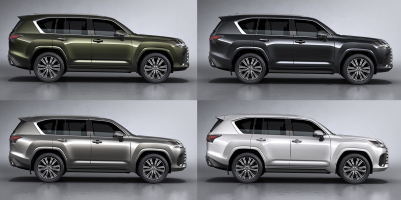 Pilihan Warna Lexus LX 600 - Hijau - Hitam - Silver - Abu-abu