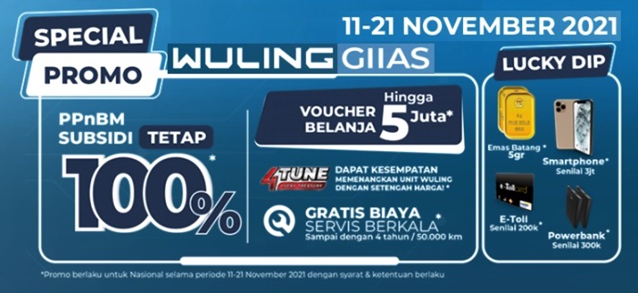 Promo Wuling di GIIAS 2021 - Bonus Diskon Voucher dan Lucky Dip