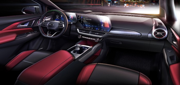 Interior Small SUV listrik Chevy 2024