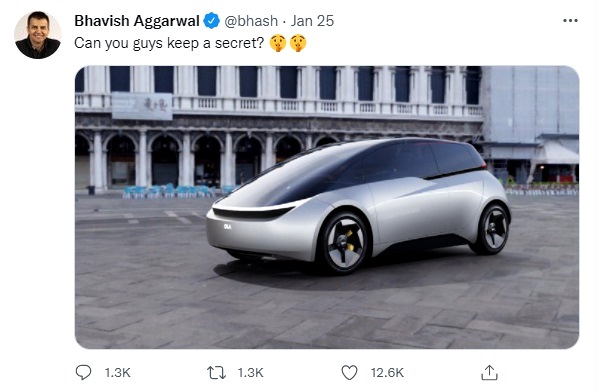 Posting Twitter CEO Ola Electric mengenai konsep EV