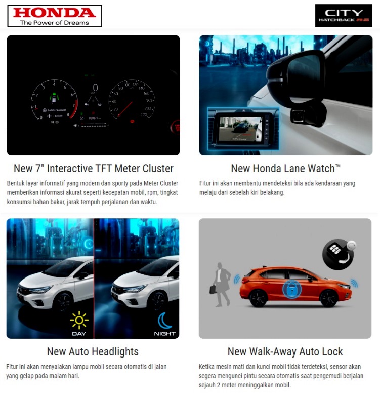 Fitur Baru pada Honda City Hatchback RS CVT 2022