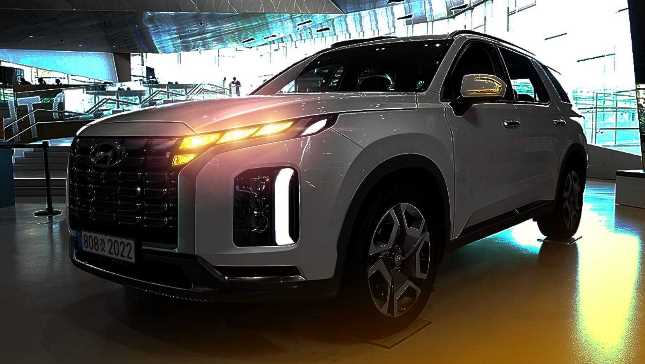 Foto bocoran Palisade Facelift di Korea - Tampak Depan Samping