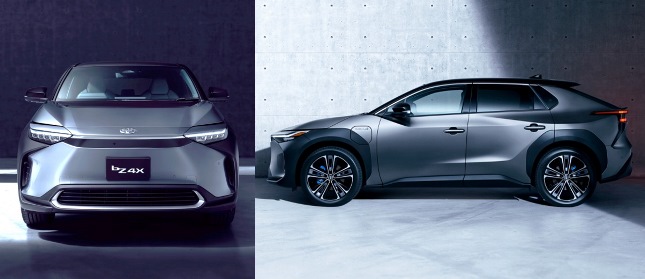 BEV Listrik toyota pertama tampak Samping & Depan