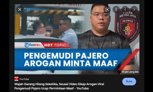Jejak digital pengemudi arogan - merusak nama baik
