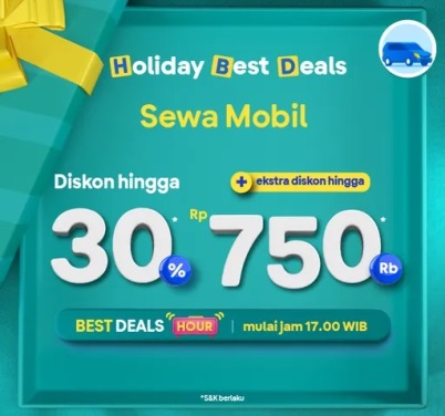 Promo Anniversary Tiket-com - Diskon Sewa Mobil 8-15 Agustus 2022