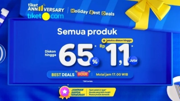 Tiket-com Sebar Diskon untuk Promo HBD ke-11 pada 8-15 Agustus 2022