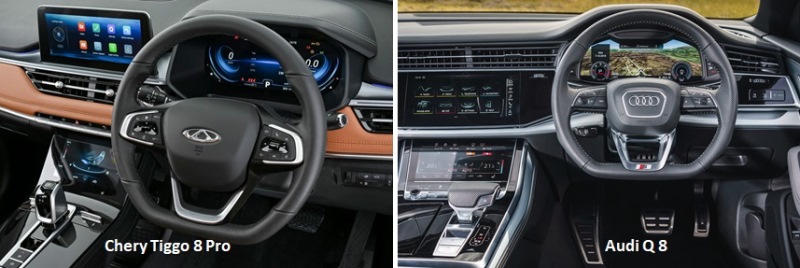 Kemiripan Interior Chery Tiggo 8 Pro dengan Audi Q8