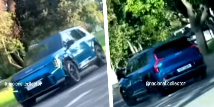 Sosok Kia EV9 yang tertangkap kamera di jalan