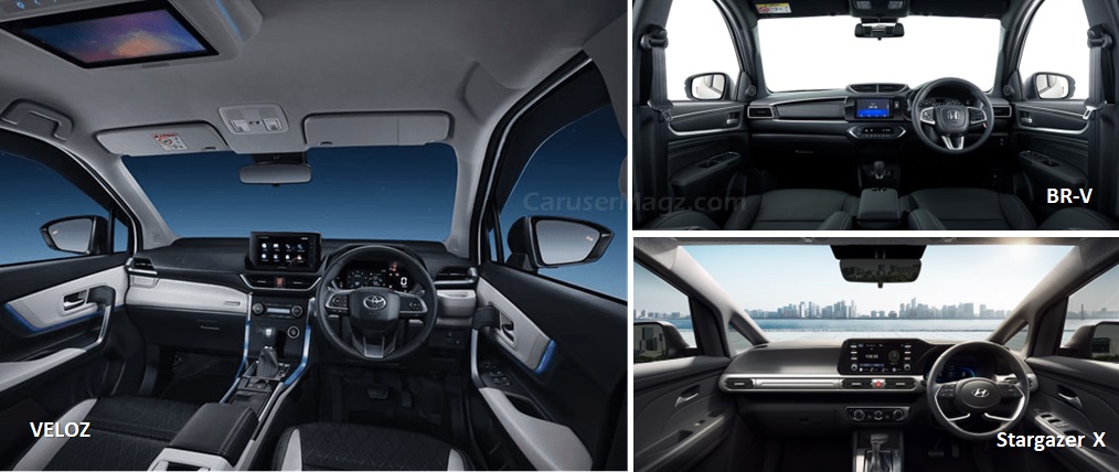 Interior Stargazer X vs Veloz vs BR-V