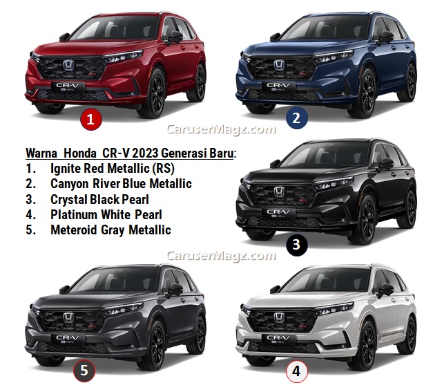 Pilihan Warna Honda CR-V 2023 Generasi Baru