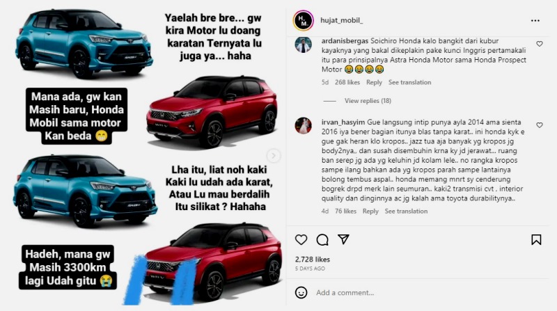 Kaki-kaki Honda WRV Karatan